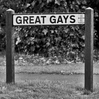 Greeting Card - Great Gays road sign
