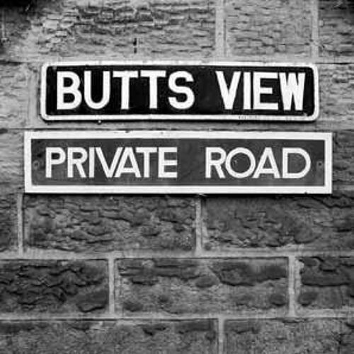 Greeting Card - Butts View road sign