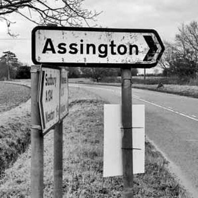 Grußkarte - Assington Straßenschild