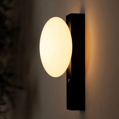 Matthew zwart - Lámpara de pared Stijlvolle houten draadloze