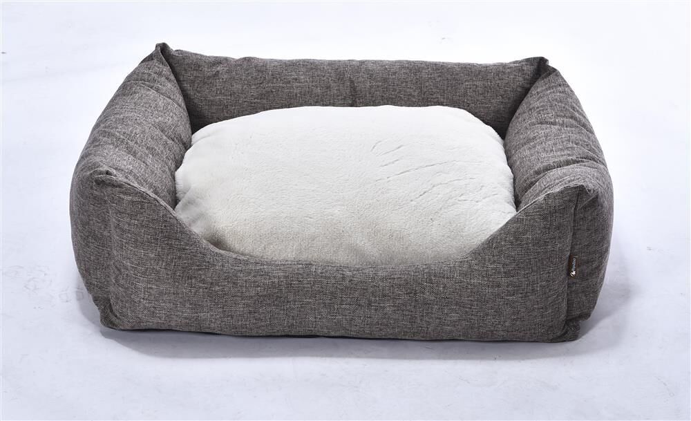 Cesta para perros con funda de piel extraíble.