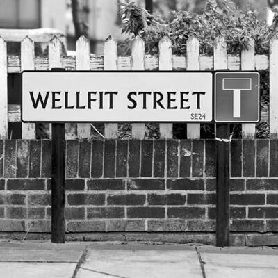 Greeting Card - Wellfit Street road sign