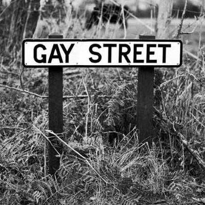Tarjeta de felicitación - señal de tráfico de la calle Gay