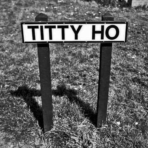 Greeting Card - Titty Ho road sign Photographic