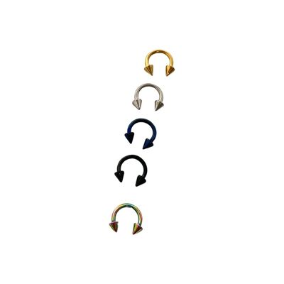Anneaux de nez en fer à cheval, acier inoxydable, lot de 5