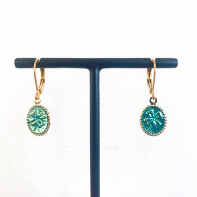 Blue Clover Earrings
