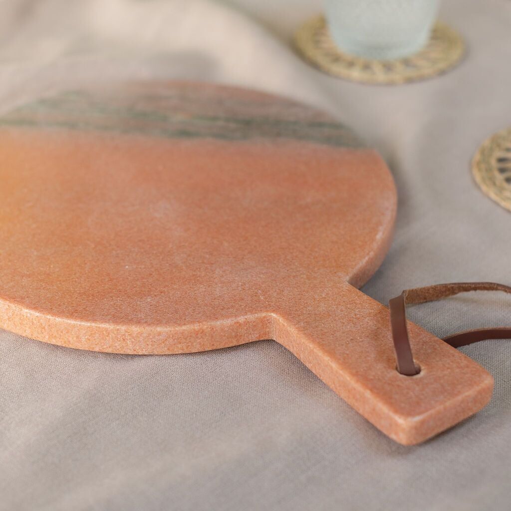 Tagliere rotondo in marmo rosa