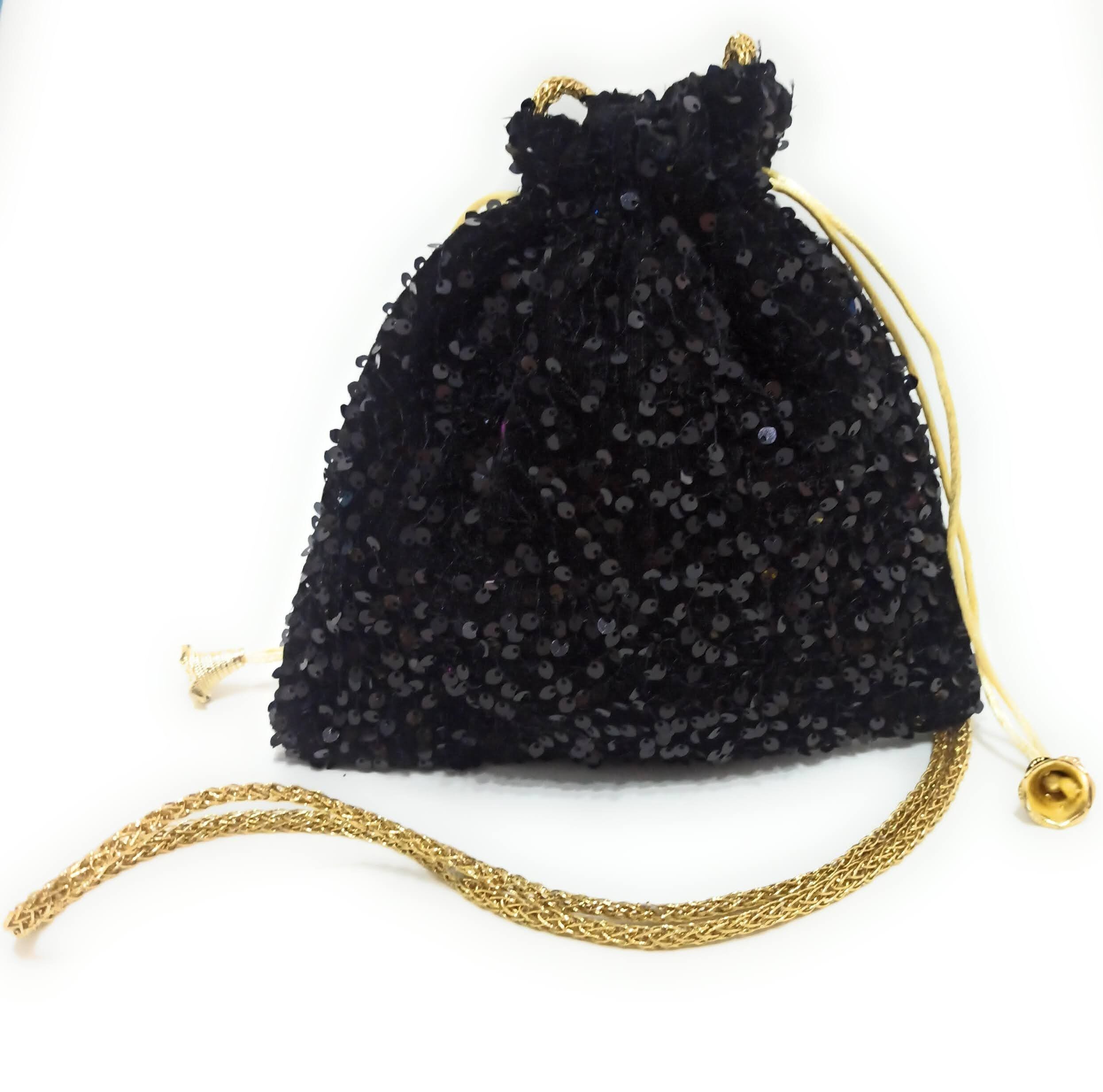 Sacco per borsetta da festa · Paillettes nere (ultima unità!) 