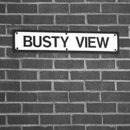 Greeting Card - Busty View road sign