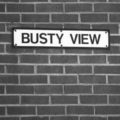 Grußkarte - Busty View Straßenschild