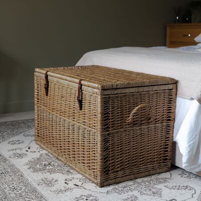 Antique Wash Modena Wicker Storage Trunk Bundle