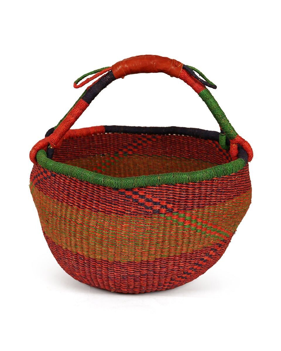 ADOFO : Panier de marché rouge, vert et bleu marine