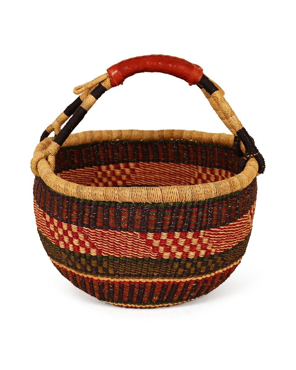 ADEKORAFO : Panier de Marché Rouge, Marine & Vert