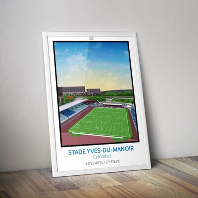 Poster dello stadio Yves du Manoir I Racing 92 I Stade Colombes I Stadio di rugby