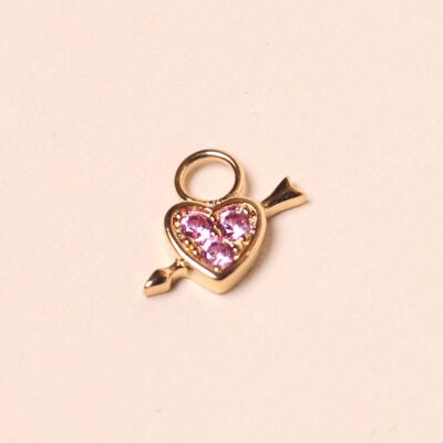 Charms Coeur Rose Flèche
