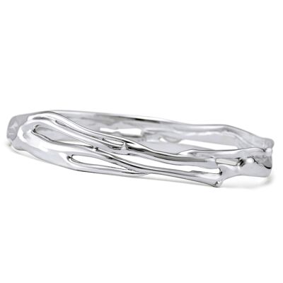 Elegant Organic Sterling Silver Bangle.