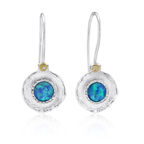 Pale Blue Opal Hook Earrings