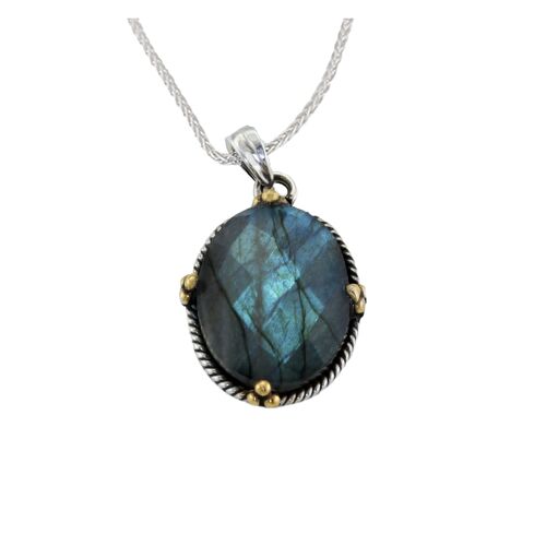 Majestic Sterling Silver Pendant with Faceted Labradorite