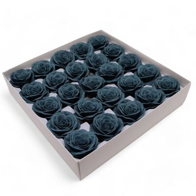 Flor de Jabon Artesanal - Rosa vintage grande (7 capas) - Azul turquesa cabeza de hierro