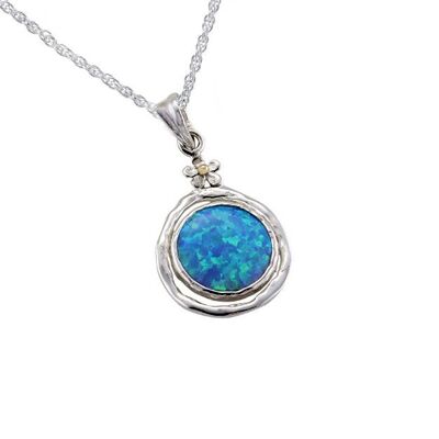 Gorgeous Opal Pendant with Tiny Flower Detailing