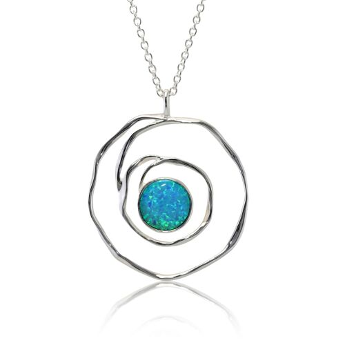 Spiral Blue Opal Pendant