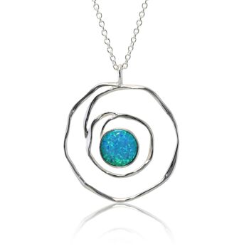 Pendentif Opale Bleu Spirale 1