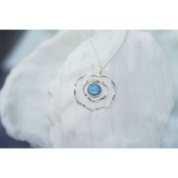 Pendentif Opale Bleu Spirale 4
