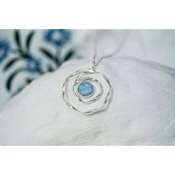 Pendentif Opale Bleu Spirale 5