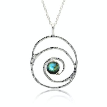 Pendentif spirale Labradorite en argent sterling 1