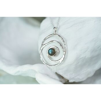 Pendentif spirale Labradorite en argent sterling 5