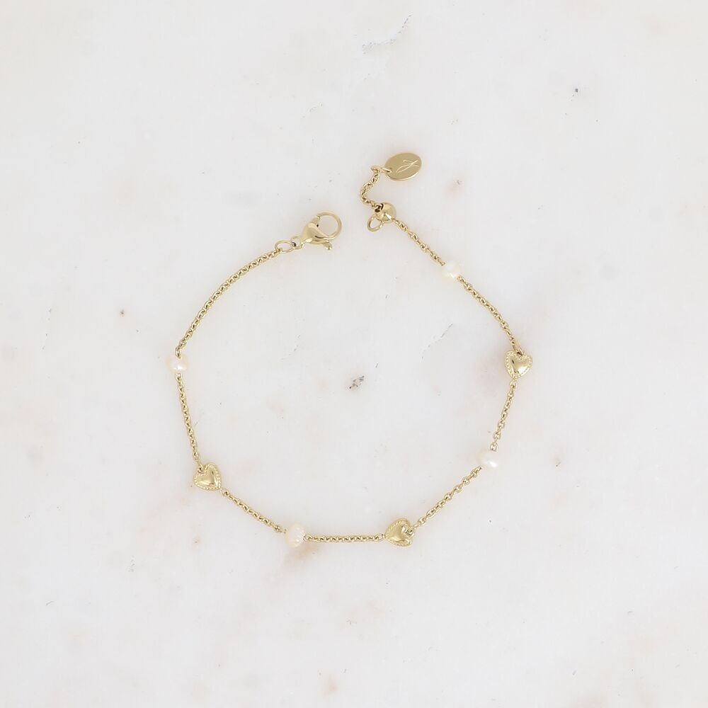 Bracciale Coeura - cuori e perle d'acqua dolce
