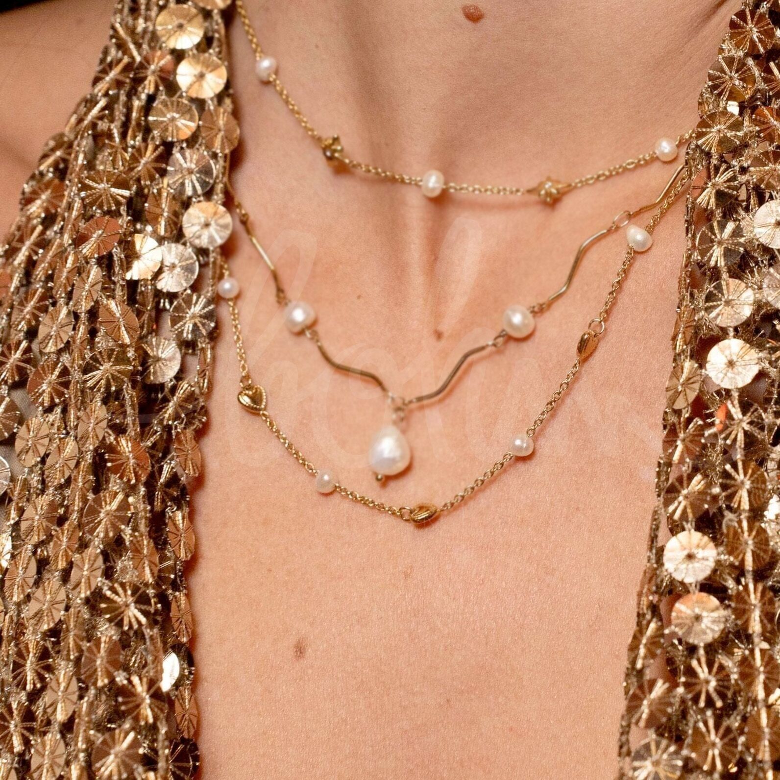 Collier Coeura - coeurs et perles d'eau douce