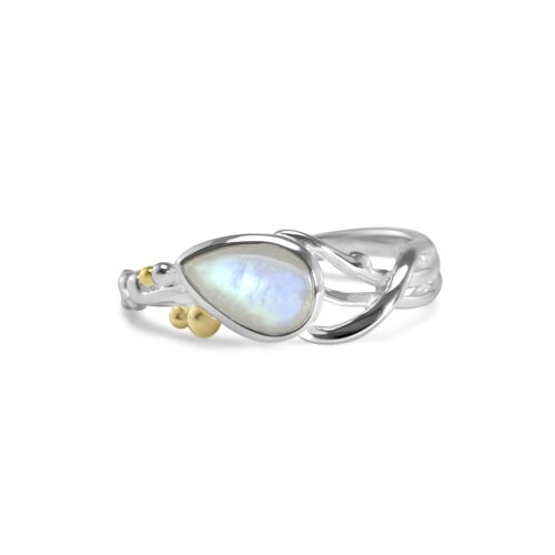 Silver Ring with a Teardrop Moonstone