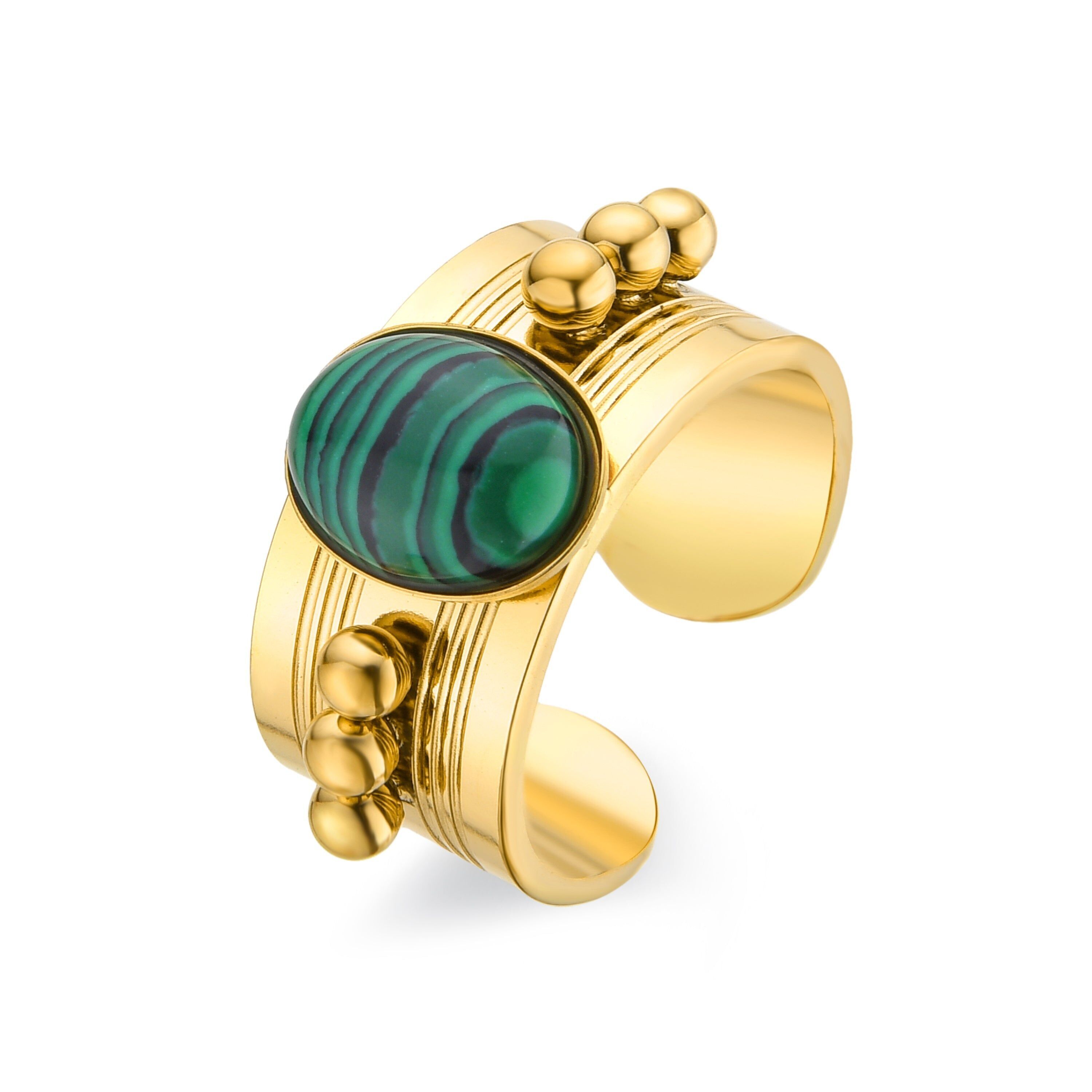Anillo Luxenter de Malaquita acabado en oro amarillo de 18K- Dadao
