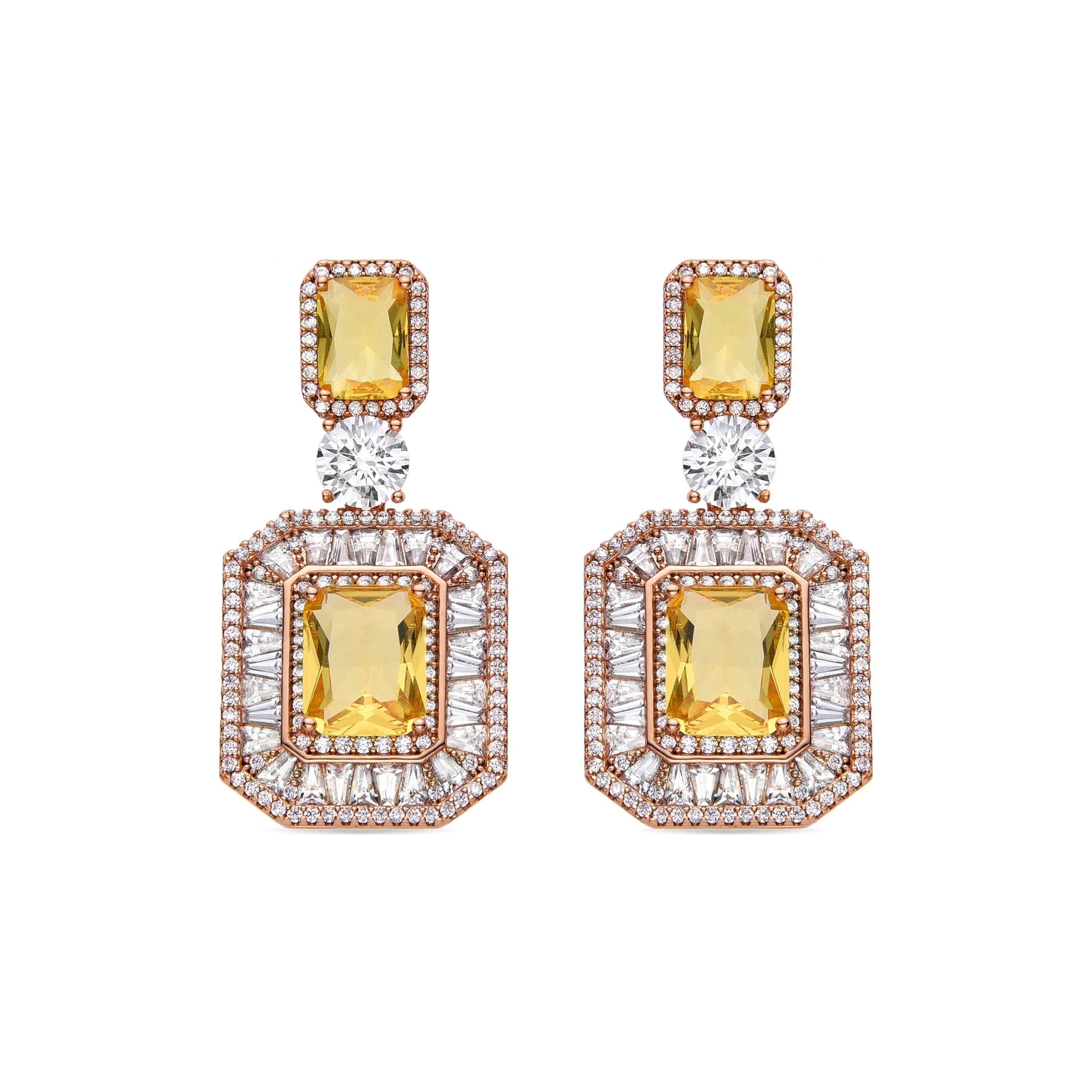 Orecchini Luxenter con Padparadscha rifiniti in oro giallo 18 carati - Riserva