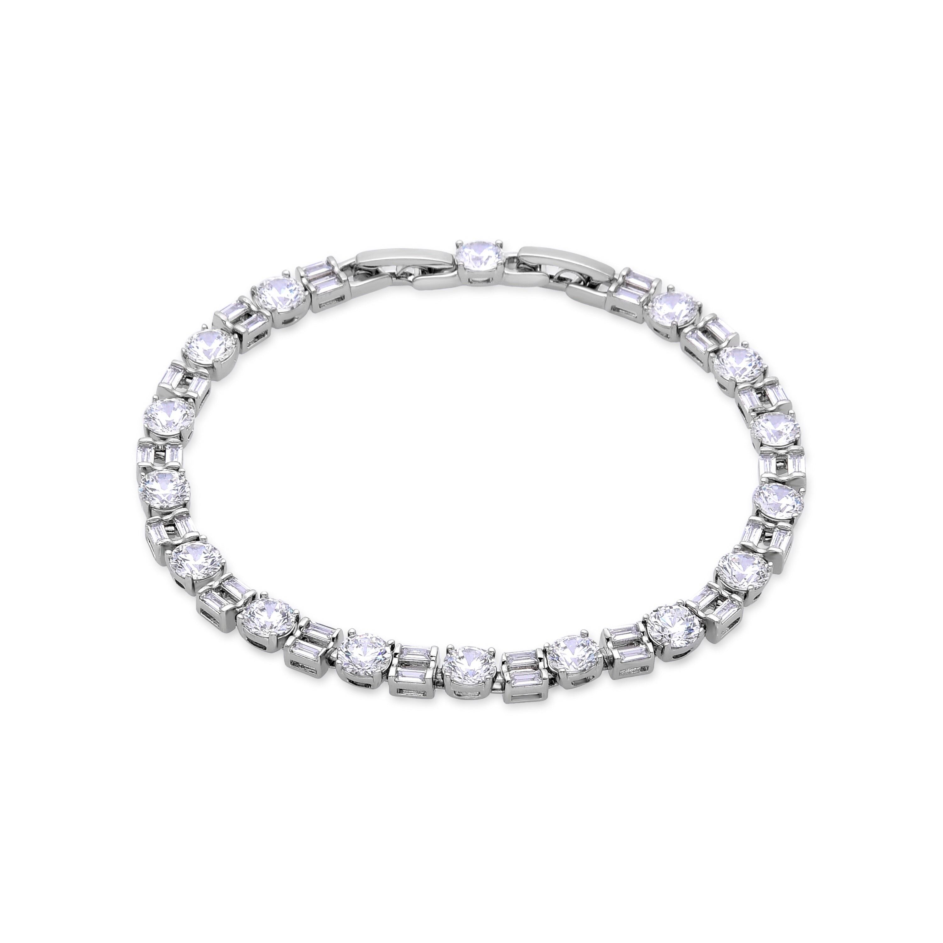 Luxenter Bracelet with Shiny Zirconia finished in rhodium - Uske