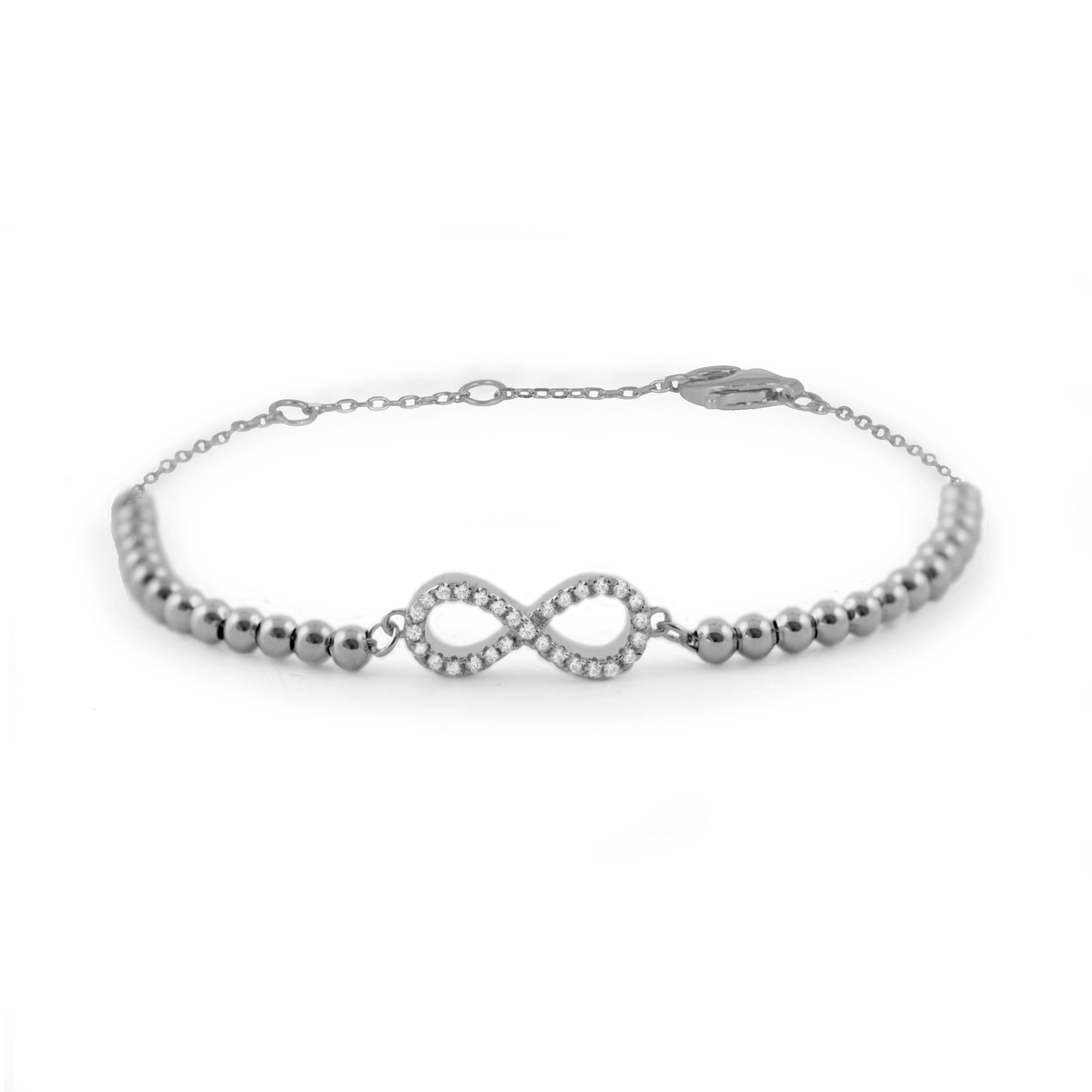 Bracciale Luxenter munthir in argento sterling 925 e zirconi lucidi con finitura rodiata