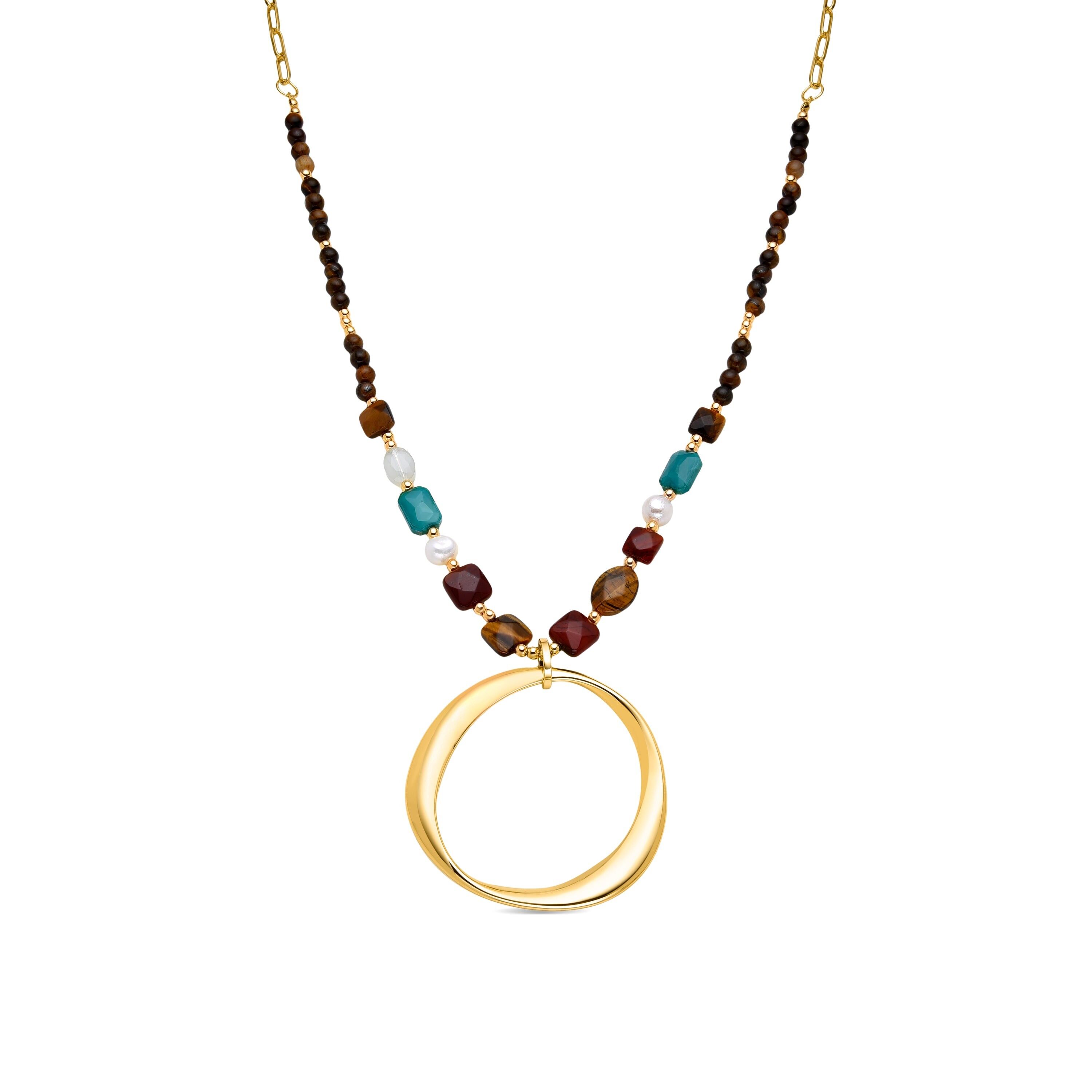 Collana Luxenter in cristallo multicolore rifinita in oro giallo 18 carati - Miyou