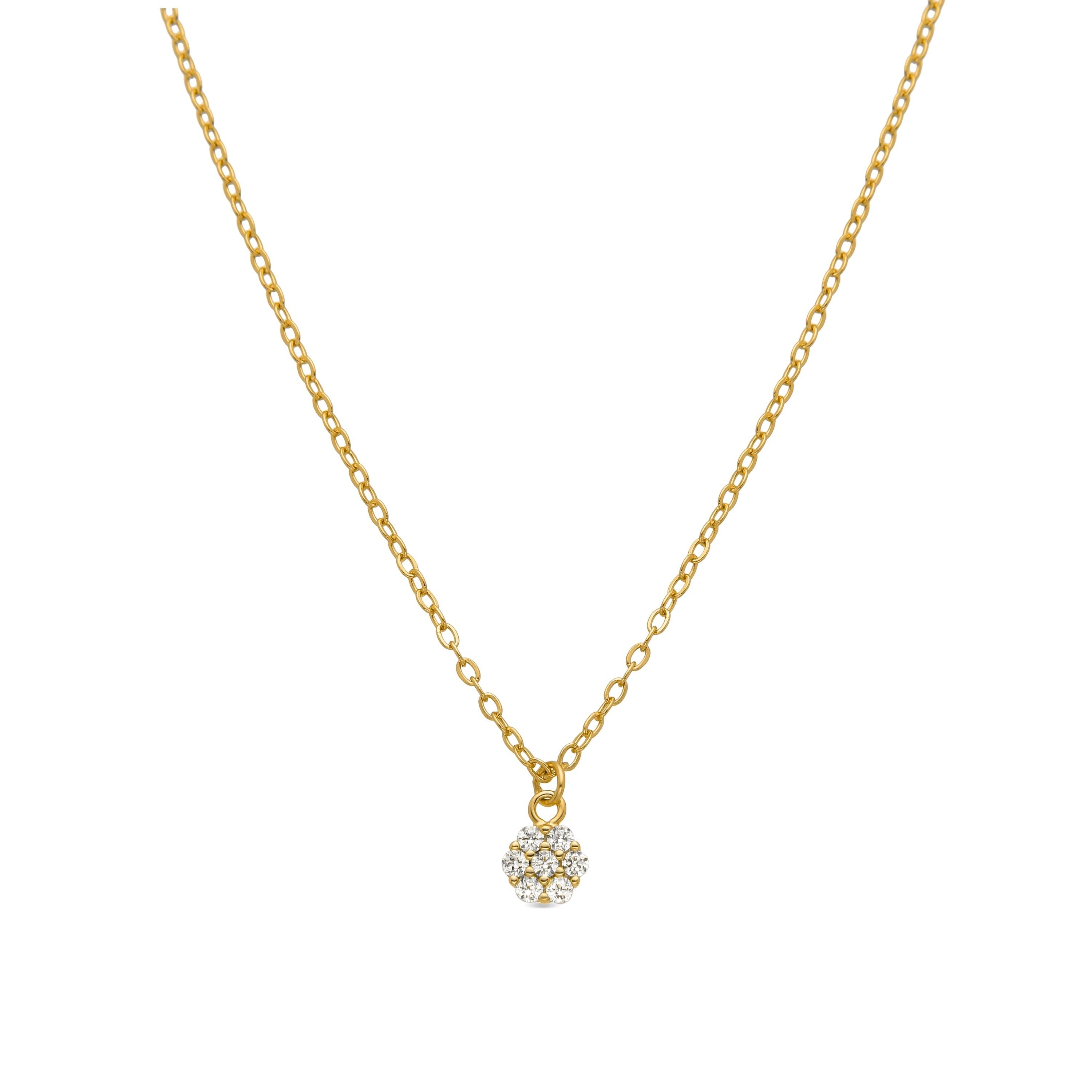 Collana Luxenter in argento sterling 925 e zirconi lucenti con finitura in oro giallo 18 carati - Oris