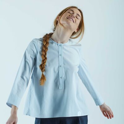 Blusa manga 7/8 CALA celeste