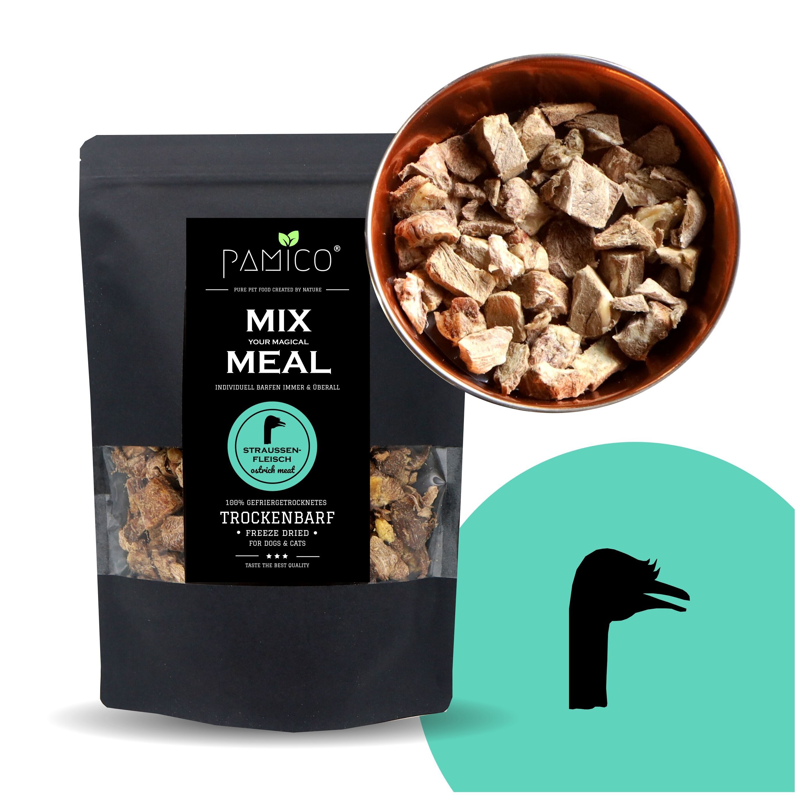 Carne di struzzo liofilizzata - PASTO MIX secco barf