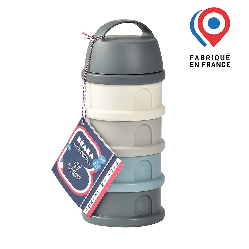 BEABA, Dosierbox - 4 Fächer - Mineralgrau/Blau