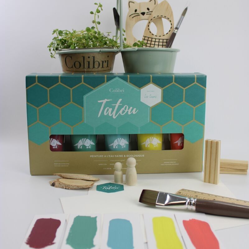 Scatola di vernice extrafine 95% di origine biologica, 5 tubi da 40 ml, Scatola di vernice personalizzata