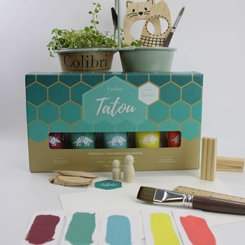 Coffret de peinture extra-fine à 95% biosourcée, 5 tubes 120 ml, Personnalisé
