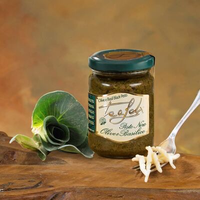Pesto d'olives noires et de basilic 130 g