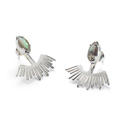 Pendientes de plata Avira con piedra labradorita