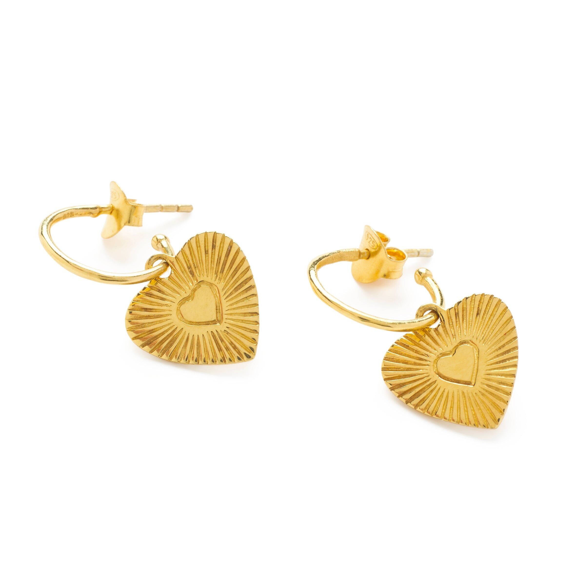 Lira Cuore Charm Hoops Oro