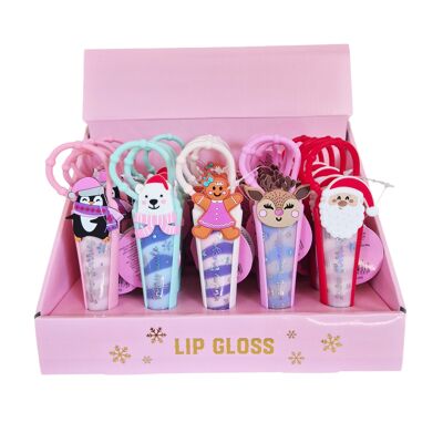 Lip gloss to hang on the bag, in display, 5 assorted scents-230011