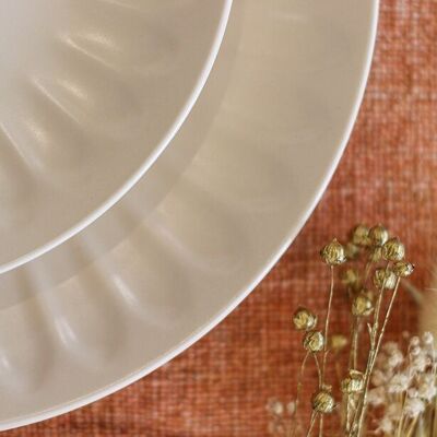 Piatto fondo Bistrot 22 cm in terracotta color crema