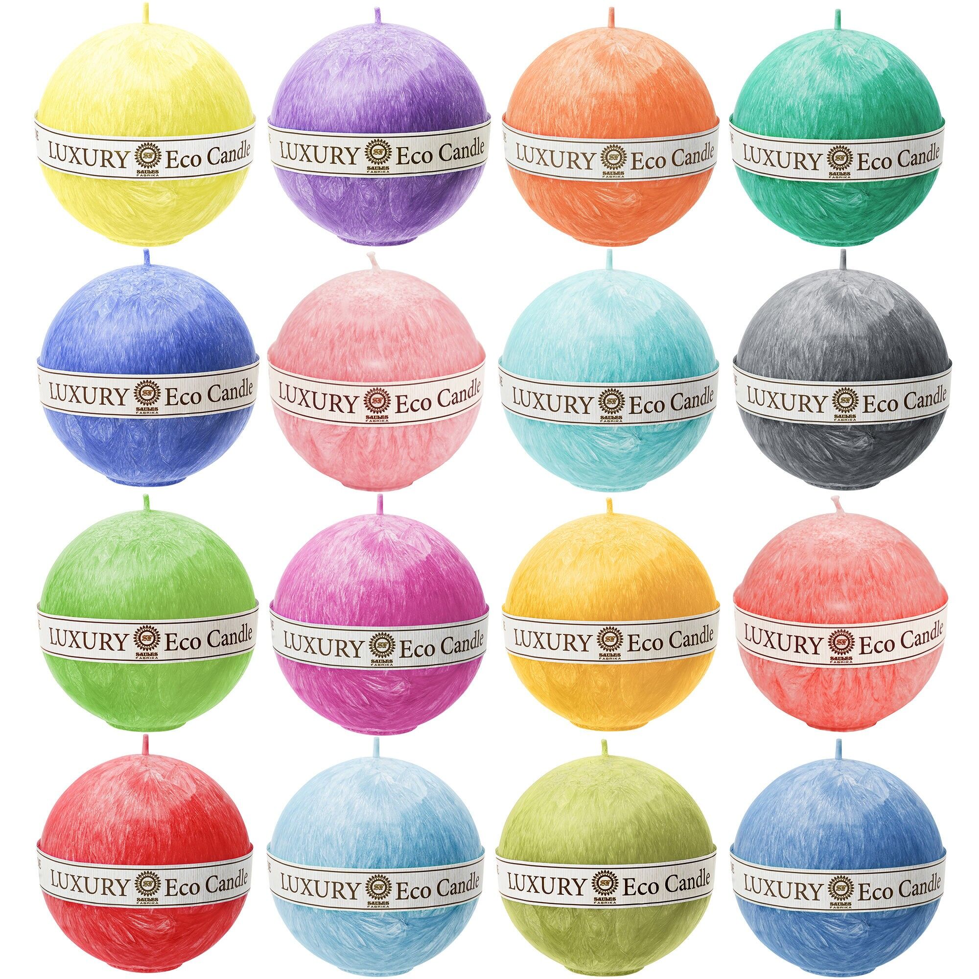 Candele di cera di palma ecologica a forma di sfera - 18 varianti